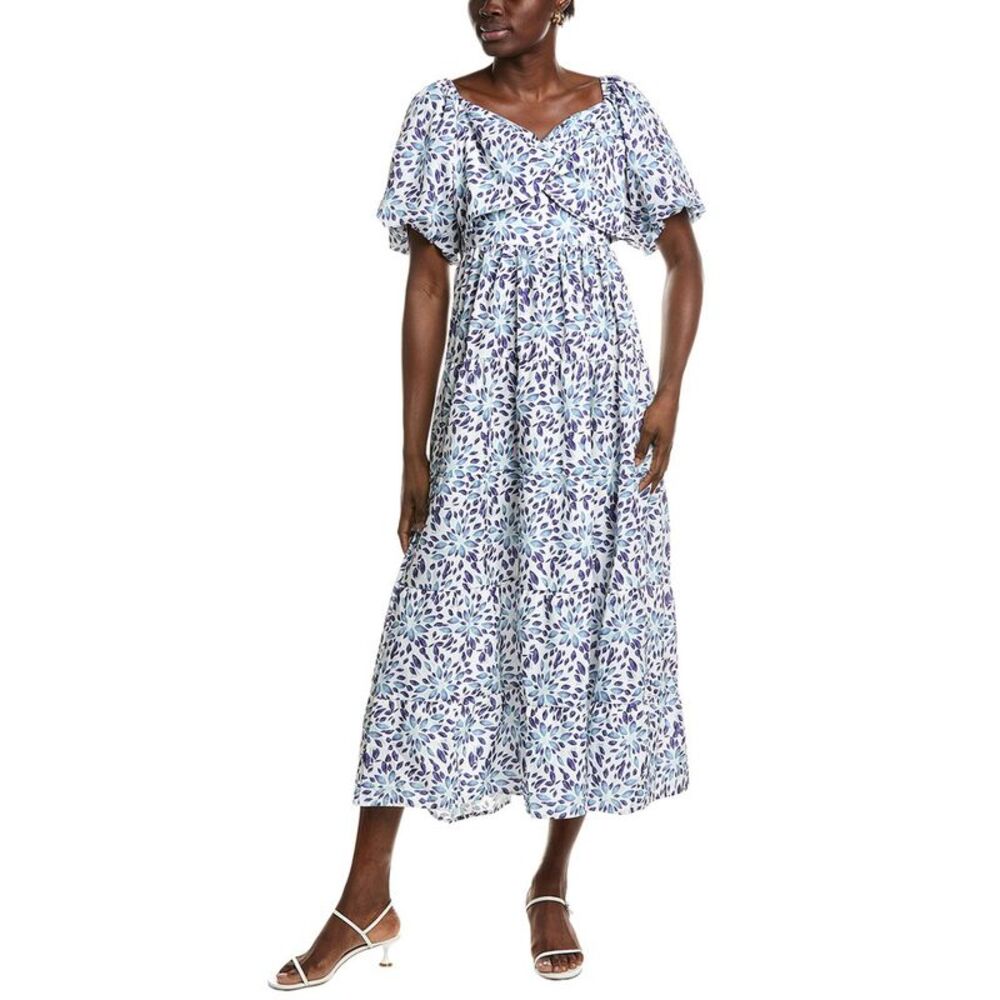 Ipponelli Womens  Tiered Midi Dress, Blue